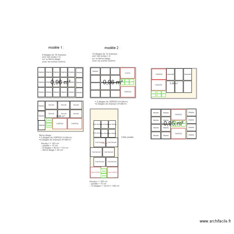 Projection palette Feridax. Plan de 6 pièces et 6 m2