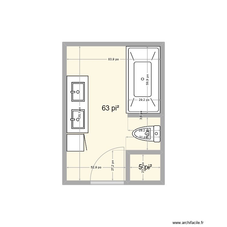 sdb nicole 3. Plan de 0 pièce et 0 m2