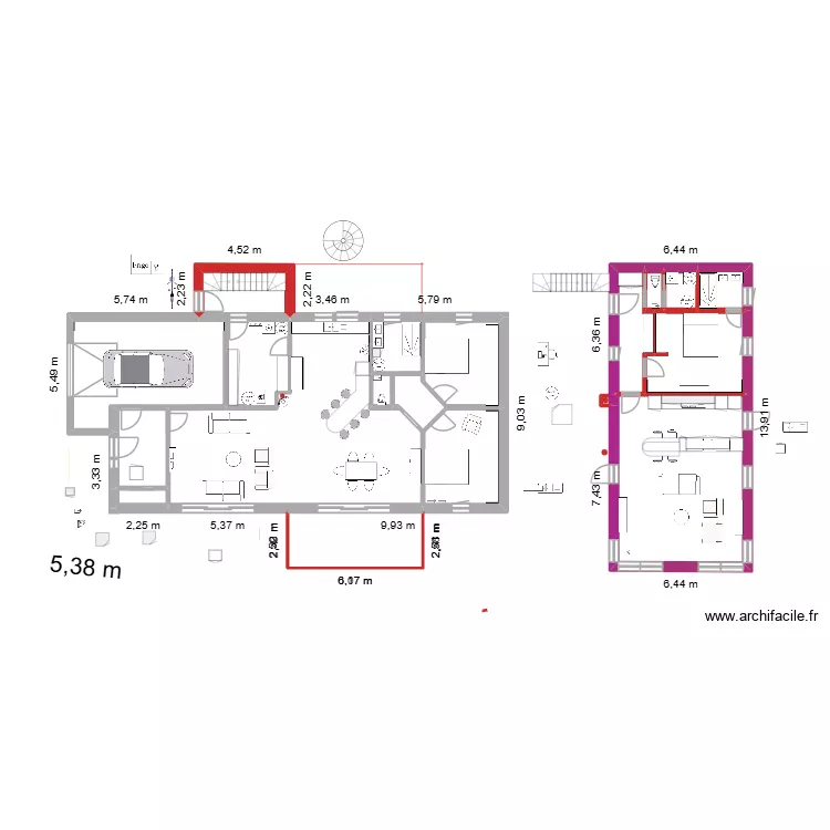 maison de janvier 8/2025. Plan de 15  et 222 m²