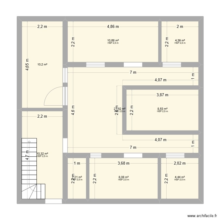 riad-mohamed. Plan de 9 pièces et 80 m2