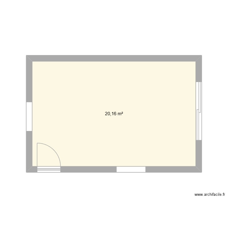 Chamand. Plan de 1 pièce et 20 m2