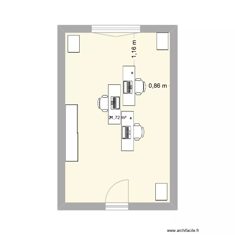 214. Plan de 1  et 22 m²