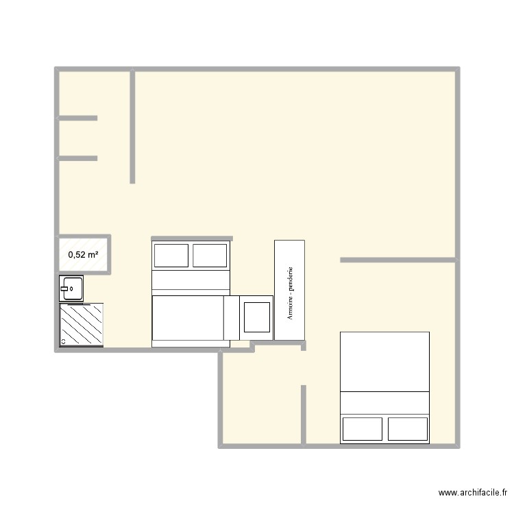 Nogentil 204 bis. Plan de 2 pièces et 41 m2