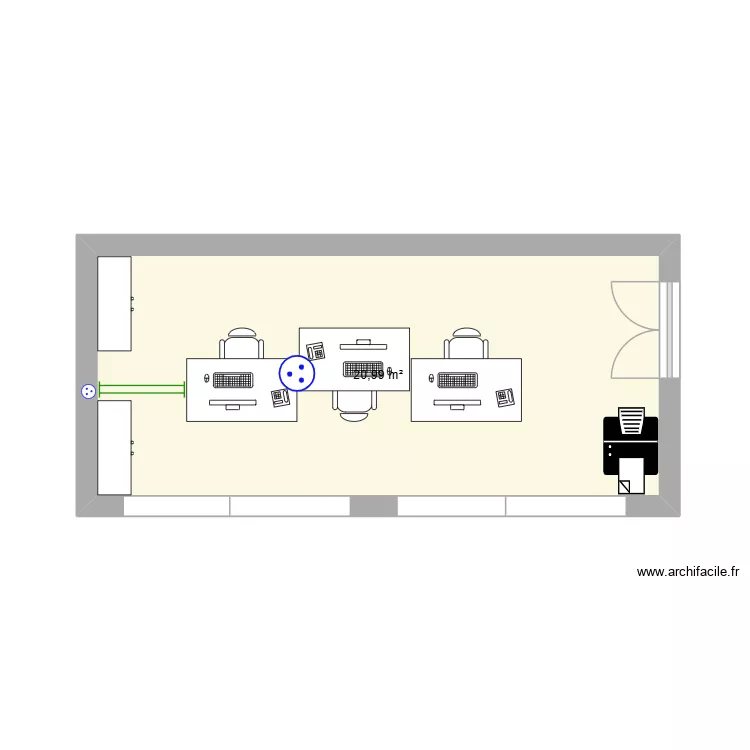 Pharmacie 2. Plan de 1 Pièce et 21 m²