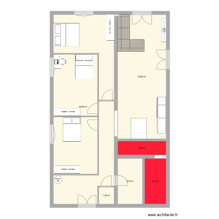 Pirey. Plan de 6 et 119 m² Pirey. Plan de 6 et 119 m²