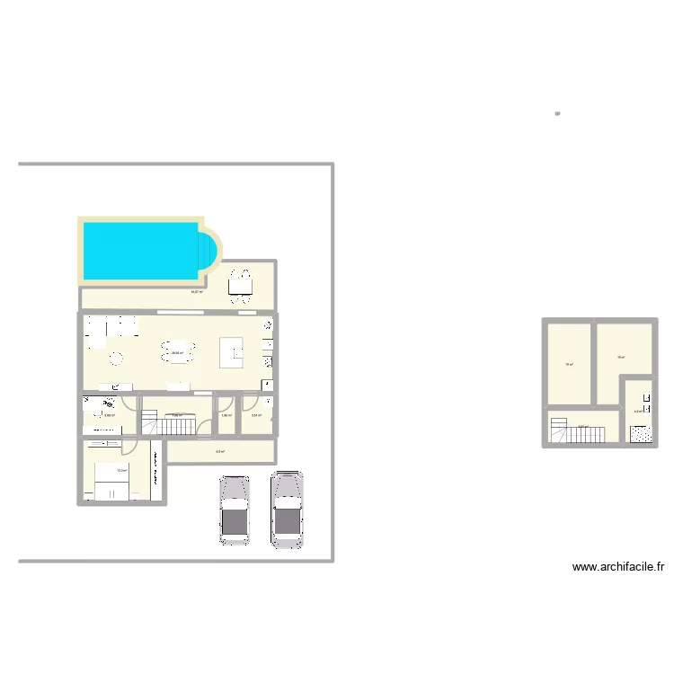 PLAN 4 etage. Plan de 12  et 127 m²