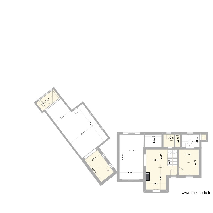 Linkin V3. Plan de 6 pièces et 78 m2