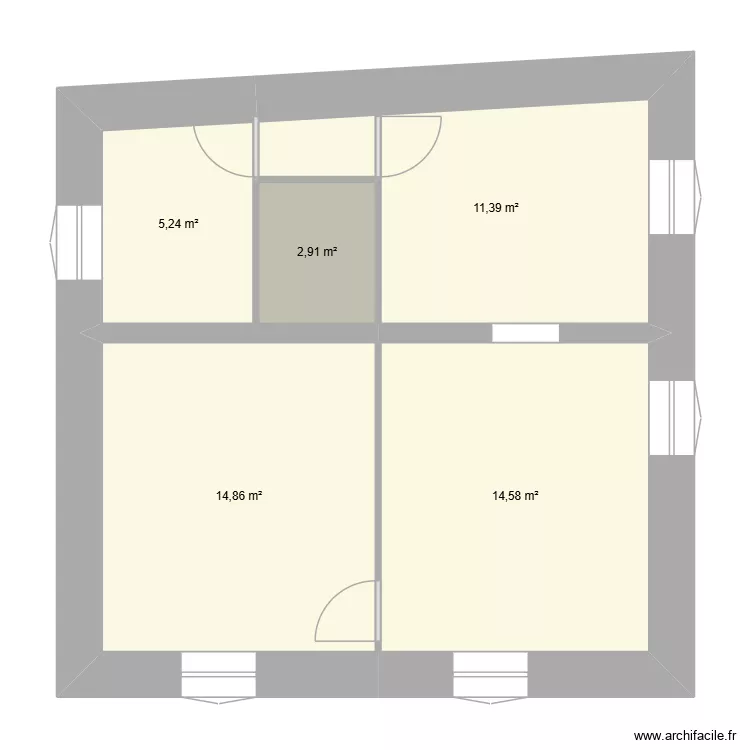 Vallon restructuration. Plan de 5 et 49 m² Vallon restructuration. Plan de 5 et 49 m²
