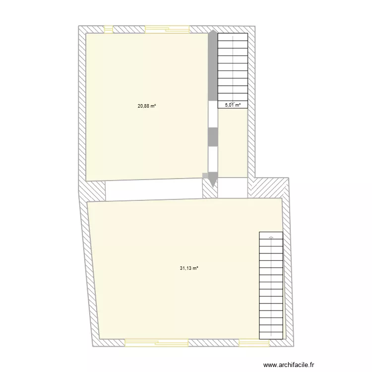 chateauneuf / verdun / r+1 existant. Plan de 