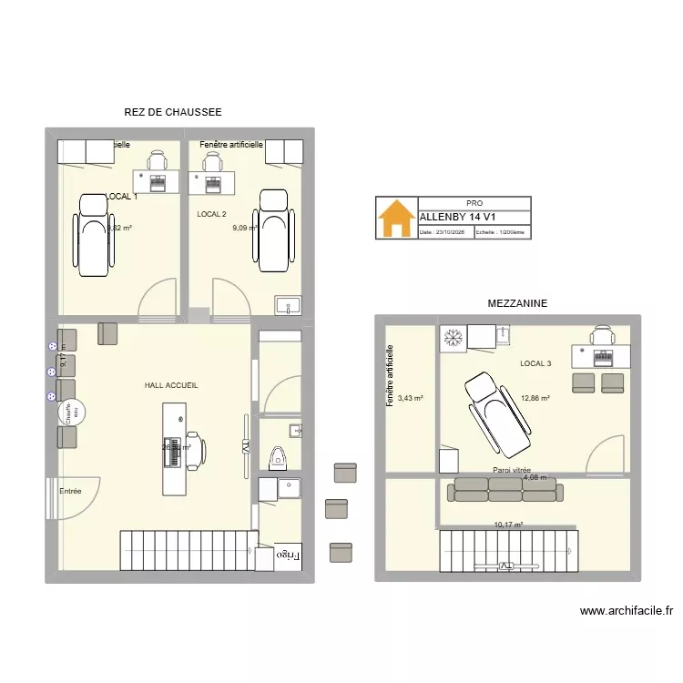 ALLENBY 14 V2. Plan de 6 Pièces et 72 m²