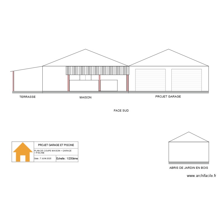 PLAN DE COUPE SUD.. Plan de 0 pièce et 0 m2