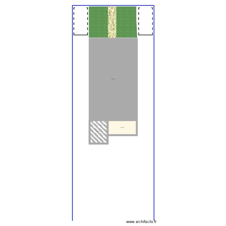 extérieur. Plan de 3 pièces et 140 m2