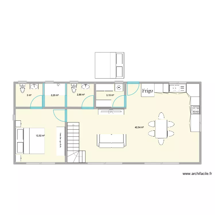 pompee. Plan de 6  et 66 m²