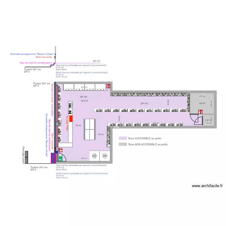TIGER MARKET APRES TRAVAUX plan de coupe. Plan de TIGER MARKET APRES TRAVAUX plan de coupe. Plan de