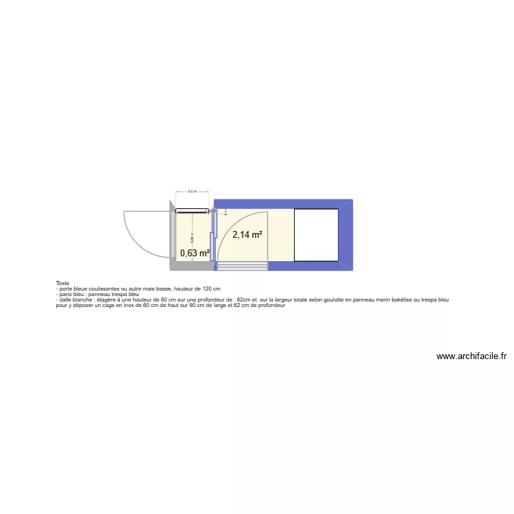 Salle quarantaine - Sam - 28 mai 2026. Plan de 2 et 3 m² Salle quarantaine - Sam - 28 mai 2026. Plan de 2 et 3 m²