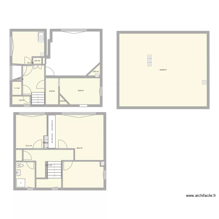 Coalville RDC existant. Plan de 14 et 137 m² Coalville RDC existant. Plan de 14 et 137 m²