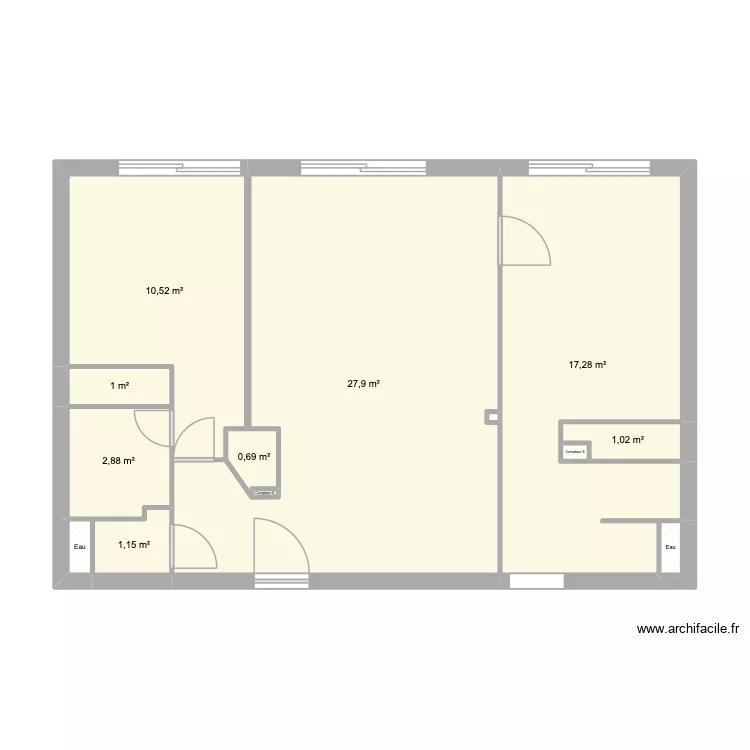 Golfeur Renové. Plan de 13 Pièces et 63 m² Golfeur Renové. Plan de 13 Pièces et 63 m²