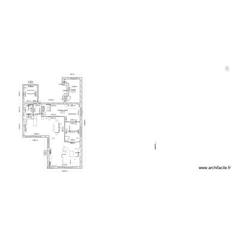 PROJET 62 v11 avec extension et murs le 15 janv avec bureau wc. Plan de 0 pièce et 0 m2 PROJET 62 v11 avec extension et murs le 15 janv avec bureau wc. Plan de 0 pièce et 0 m2