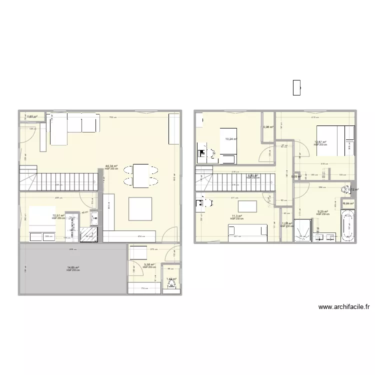 Louise chambre. Plan de 