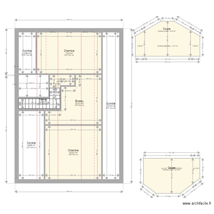 ML23020380. Plan de 22 pièces et 207 m2