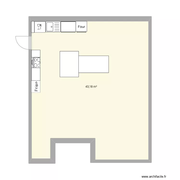 Maison. Plan de 1  et 43 m²