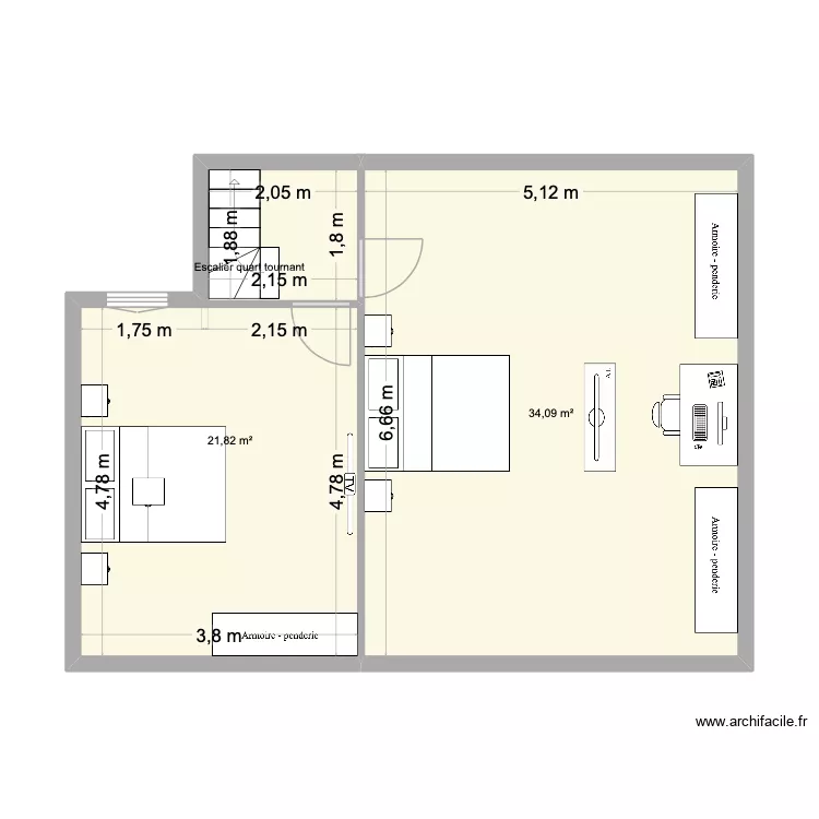 T4 2E. Plan de 2 et 56 m² T4 2E. Plan de 2 et 56 m²