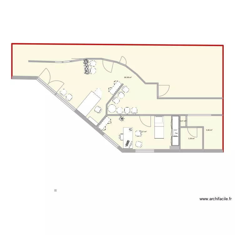 raph 2. Plan de 5  et 116 m²