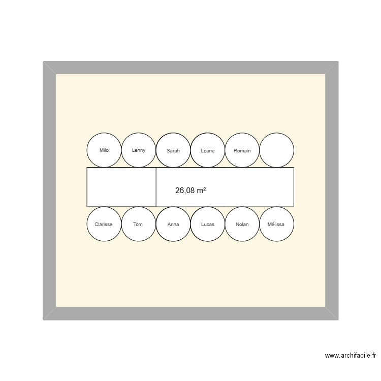 Anniversaire 18 ans 2. Plan de 1 pièce et 26 m2