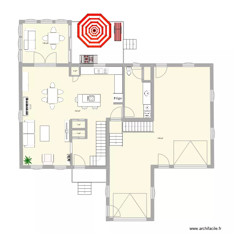 FG-46A. Plan de 6  et 147 m²