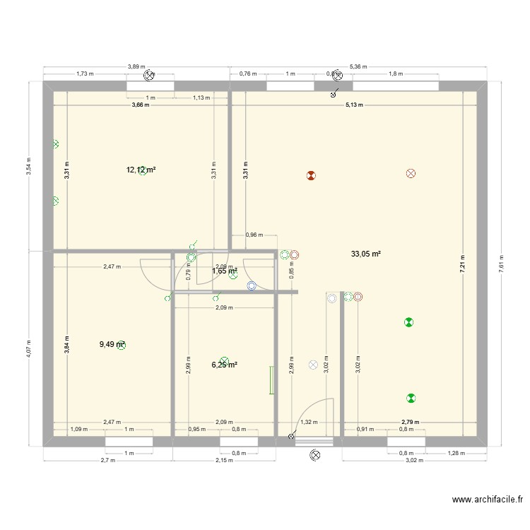 T3 ANOR. Plan de 5 pièces et 63 m2