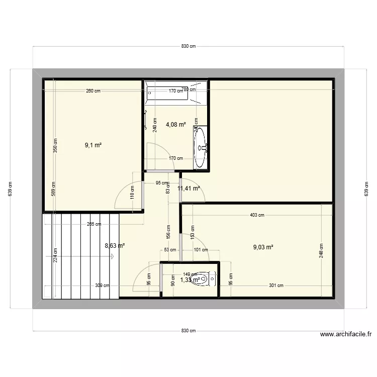 chantier anthony etage. Plan de 