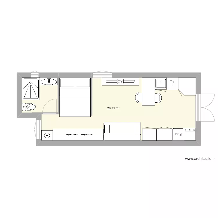 yvonne studio. Plan de 