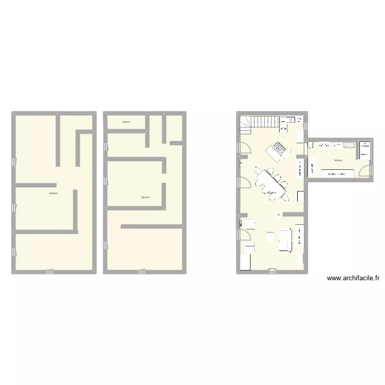 am&eacute;nagt RC Pr&eacute;fol. Plan de 5  et 187 m²