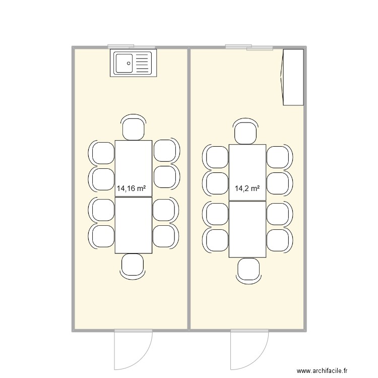 CHANTIER LYCEE ARISTIDE BERGES. Plan de 2 pièces et 28 m2