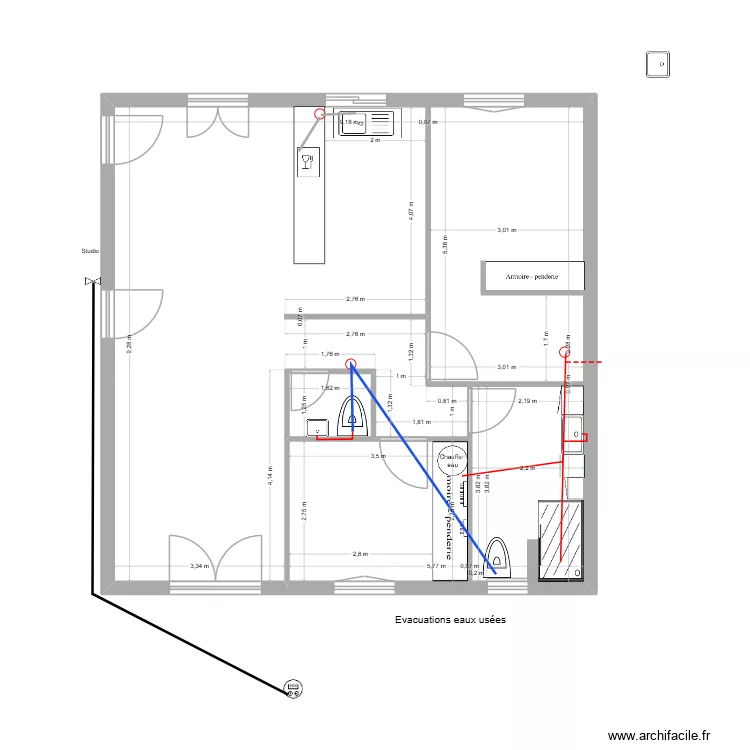 Comp&egrave;re Guilleri 2026 02 24 01 Plomberie. Plan de 2  et 83 m²