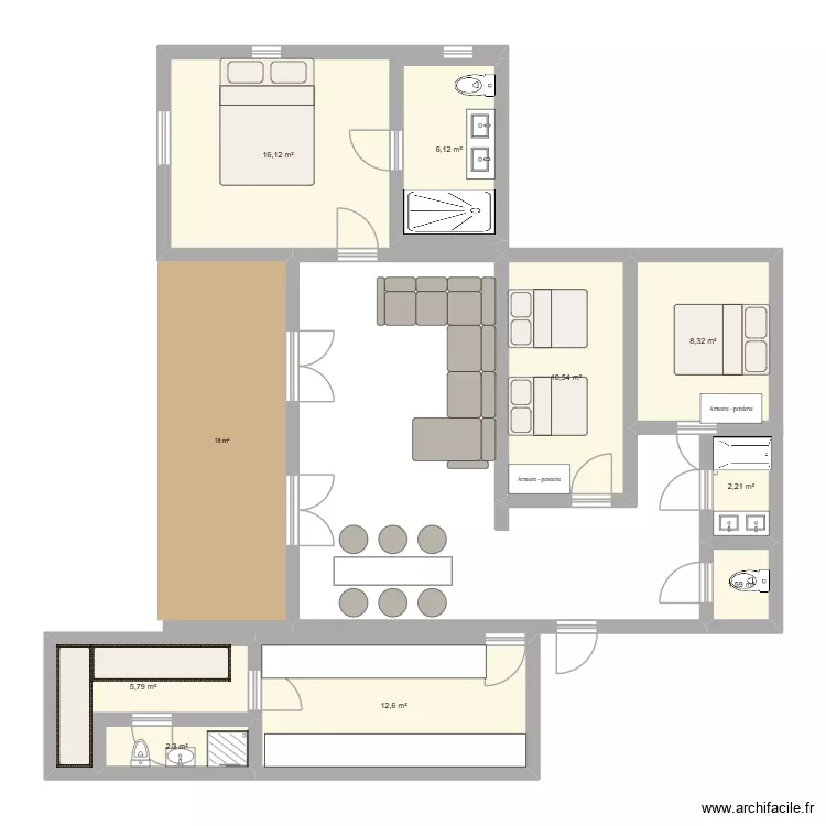 mARRAKECH. Plan de 9 Pièces et 66 m²