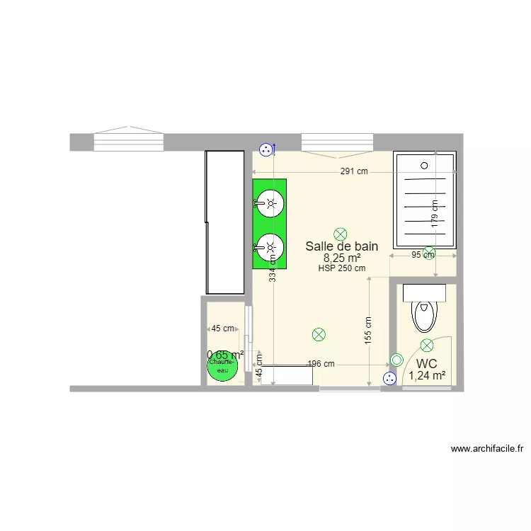 Nouvelle Salle de Bain. Plan de 