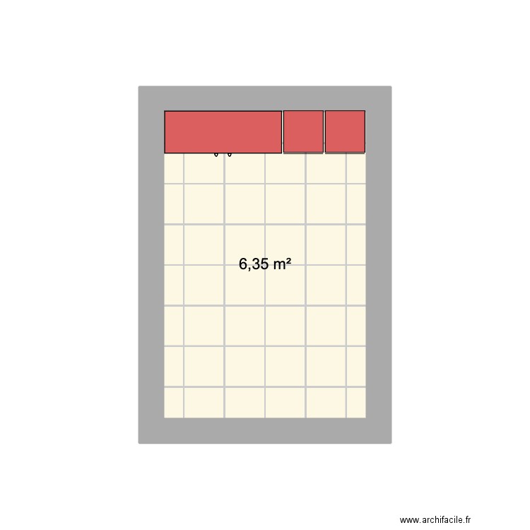 Vestiaire. Plan de 1 pièce et 6 m2