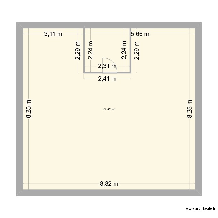 maison. Plan de 1 pièce et 72 m2