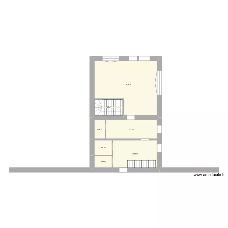 Le Chatelier (bas maison ). Plan de 7 et 76 m² Le Chatelier (bas maison ). Plan de 7 et 76 m²