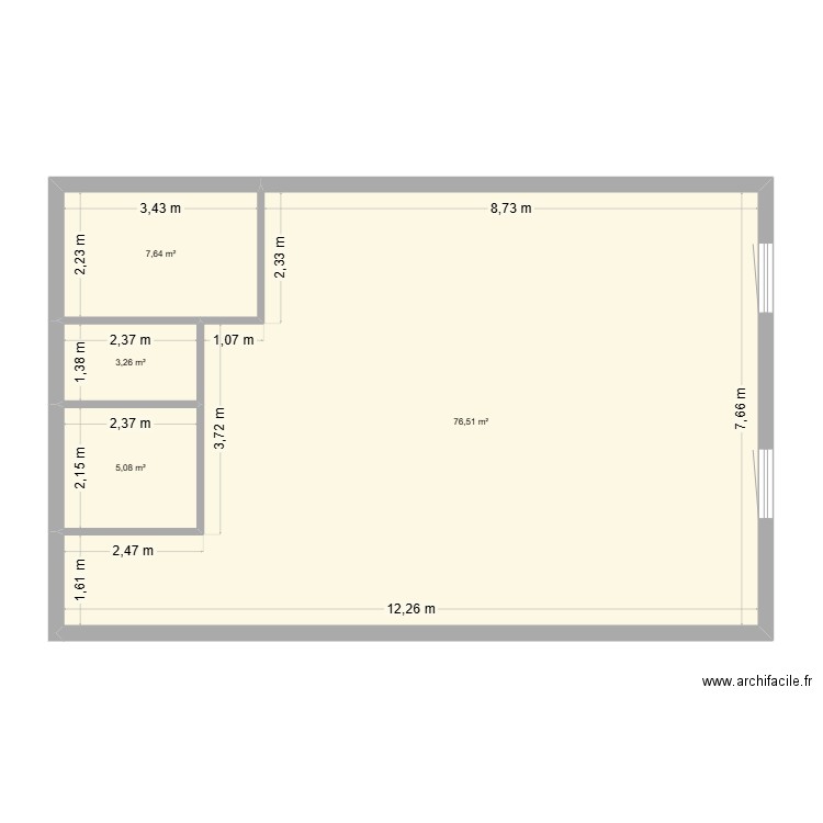 GANEM. Plan de 4 pièces et 92 m2
