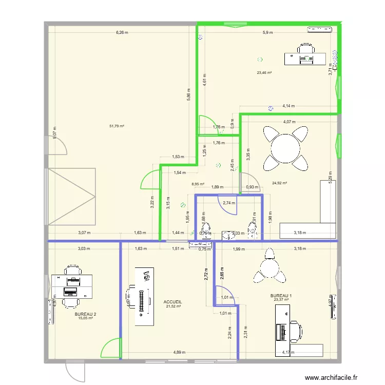 PLAN AGENCE COREN LOIRET 2. Plan de 7  et 169 m²