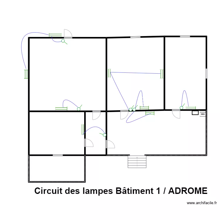 CIRCUIT DE LAMPES BATIMENT 1 CS ADROME. Plan de 
