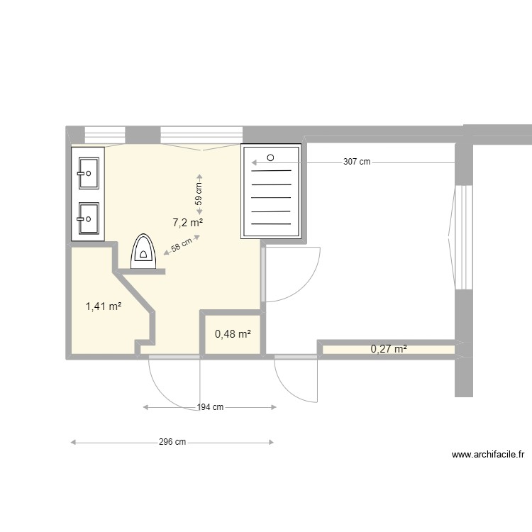 Salle de bain future projet 1. Plan de 0 pièce et 0 m2