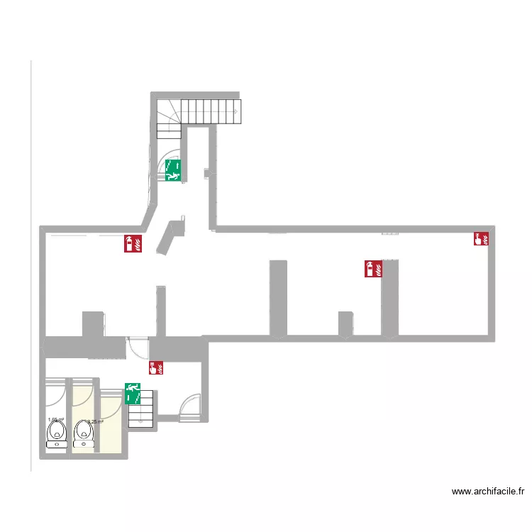 plan du sous sol. Plan de 2  et 5 m²