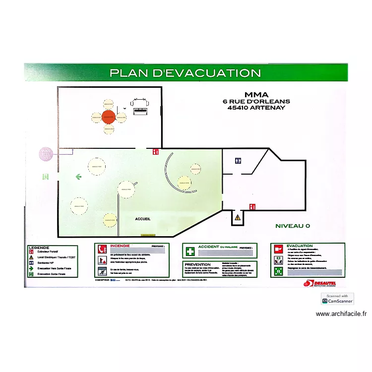 MMA ARTENAY. Plan de 