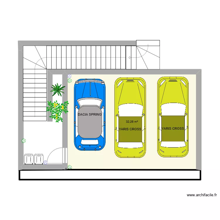 Place de parking 3 places. Plan de Place de parking 3 places. Plan de