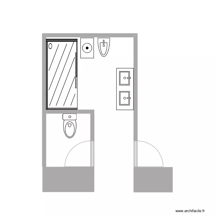 SALLE DE BAIN AVEC DOUCHETRAVAUX. Plan de SALLE DE BAIN AVEC DOUCHETRAVAUX. Plan de