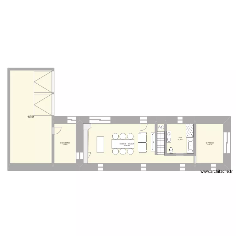 Maison Landujan am&eacute;nag&eacute; 2. Plan de 5  et 127 m²