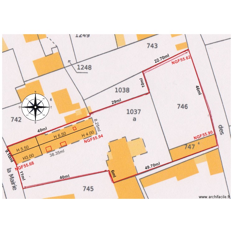 Plan de masse                                                     Cyril. Plan de 2 pièces et 5 m2